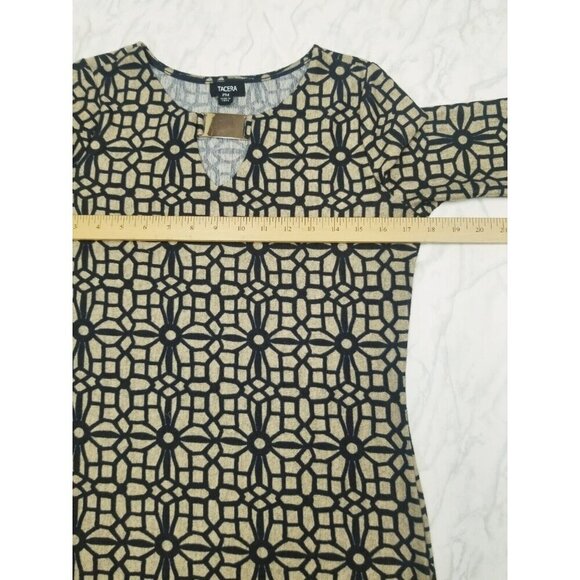 Tacera Womens Geometric Print Dress Keyhole Accent P/M Petite Workwear Office - Picture 8 of 11